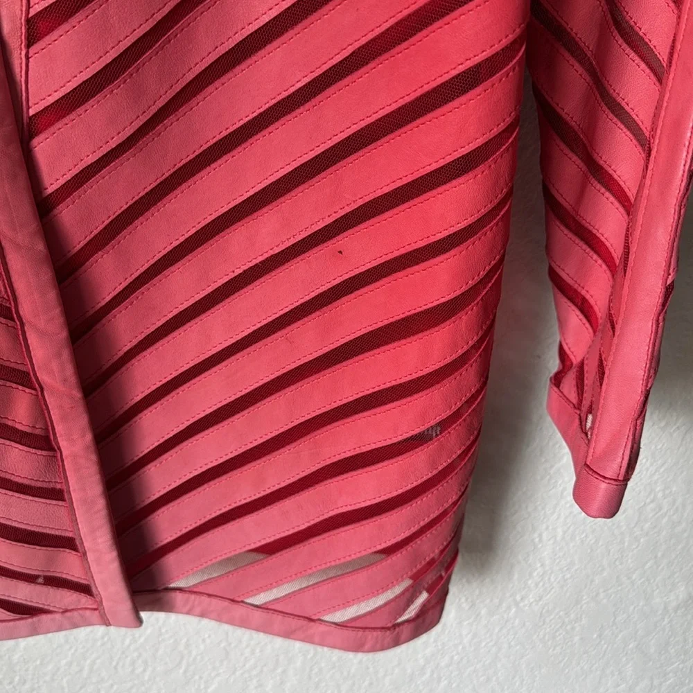 Grayse Ombré Red Leather Blazer‎